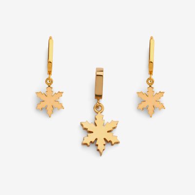 نیم ست طلا طرح دونه برف