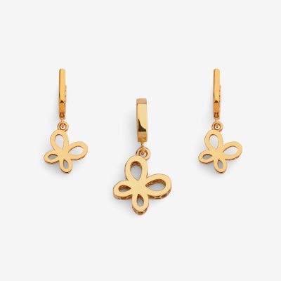 نیم ست طلا طرح پروانه